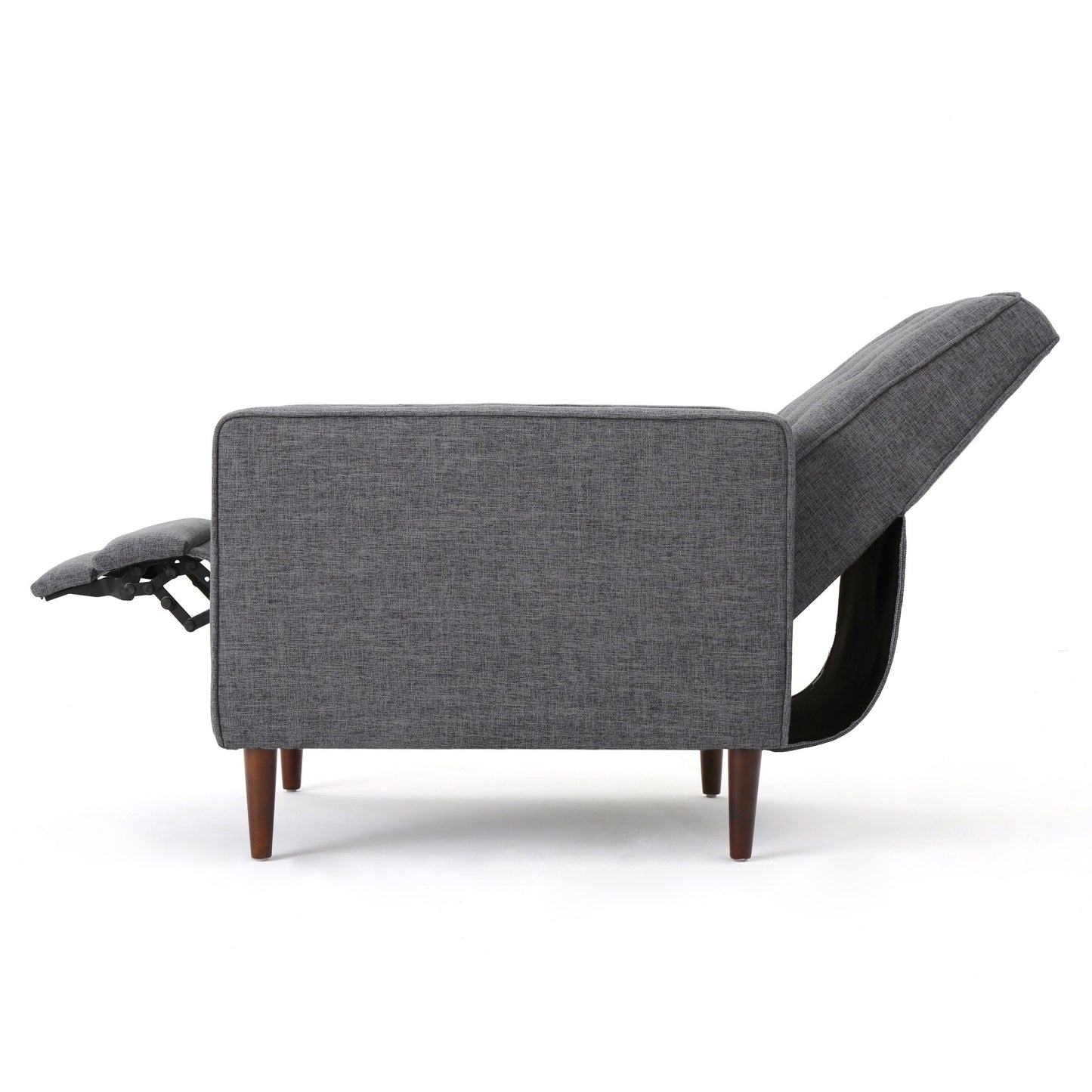 Poltrona reclinabile Mervynn Mid-Century Modern con bottoni in tessuto trapuntato di Christopher Knight Home