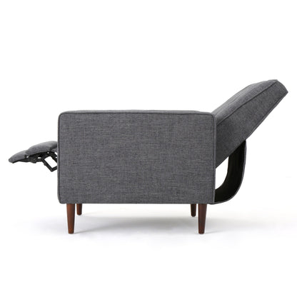 Poltrona reclinabile Mervynn Mid-Century Modern con bottoni in tessuto trapuntato di Christopher Knight Home