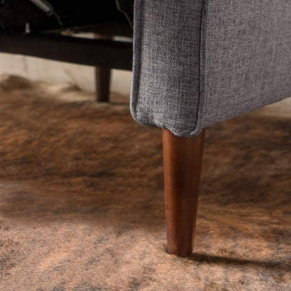 Poltrona reclinabile Mervynn Mid-Century Modern con bottoni in tessuto trapuntato di Christopher Knight Home