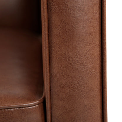 Poltrona reclinabile Mervynn in similpelle con bottoni trapuntati di metà secolo di Christopher Knight Home