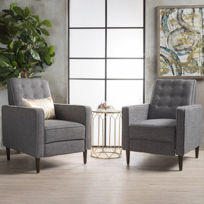 Poltrona reclinabile Mervynn Button Tufted (set di 2) di Christopher Knight Home