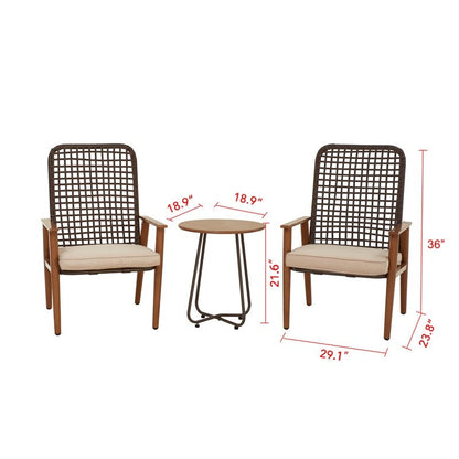 Set da conversazione per esterni in rete da 3 pezzi