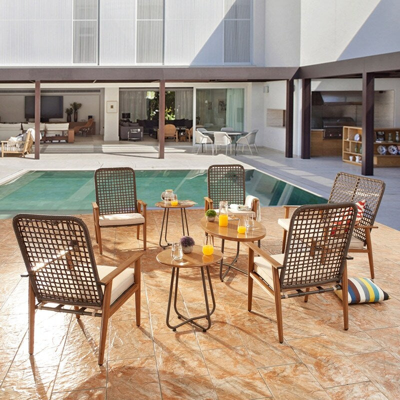 Set da conversazione per esterni in rete da 9 pezzi