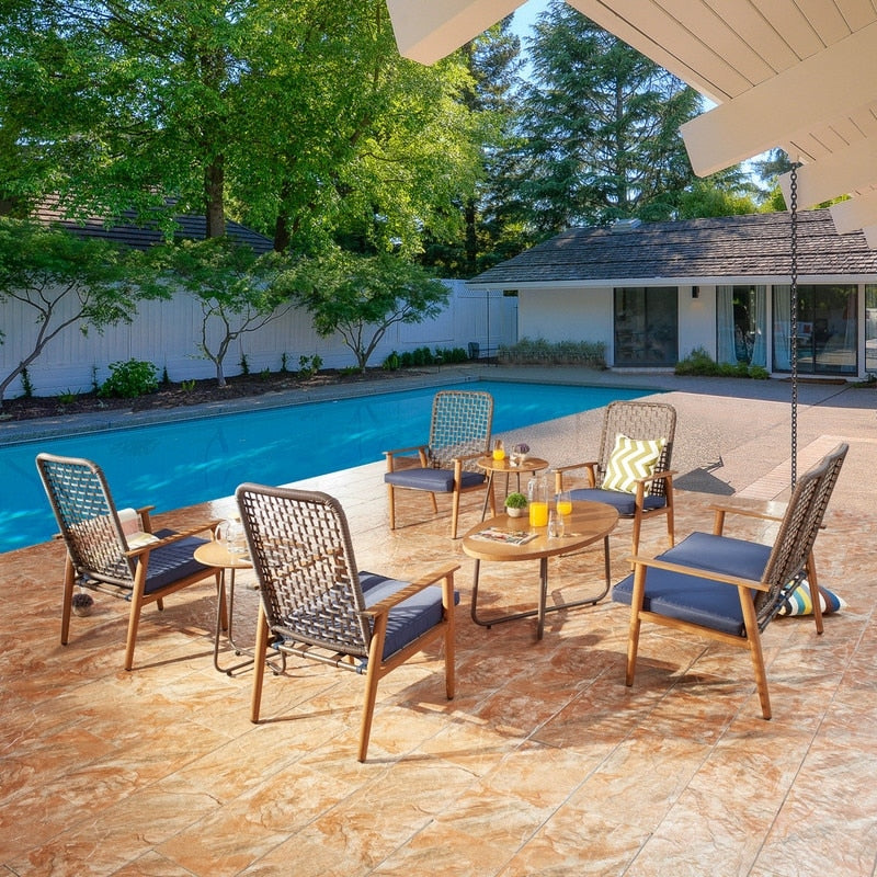 Set da conversazione per esterni in rete da 9 pezzi