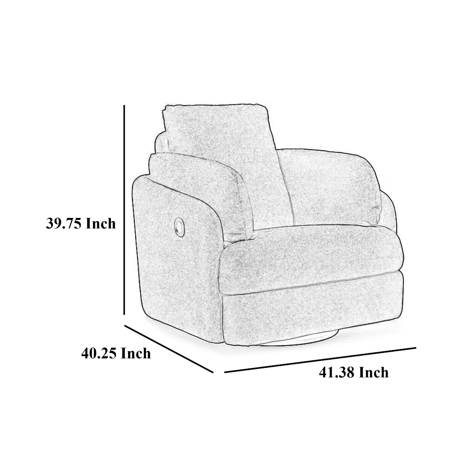 Poltrona reclinabile girevole manuale Meso, in poliestere Nuvella blu inchiostro