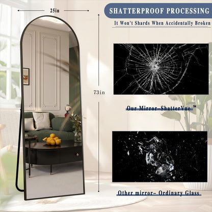 Specchio a figura intera ad arco in metallo, specchio da terra, specchio da parete