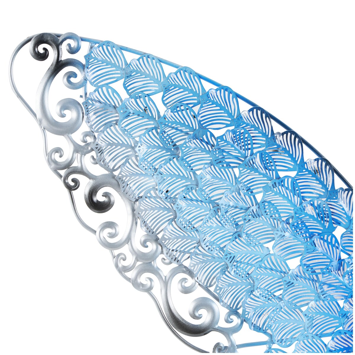 Decorazione da parete per interni ed esterni a forma di farfalla in metallo - Argento, verde, rosa - Roche River Decor