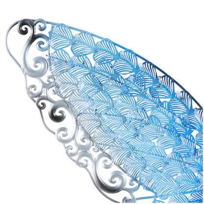 Decorazione da parete per interni ed esterni a forma di farfalla in metallo - Argento, verde, rosa - Roche River Decor