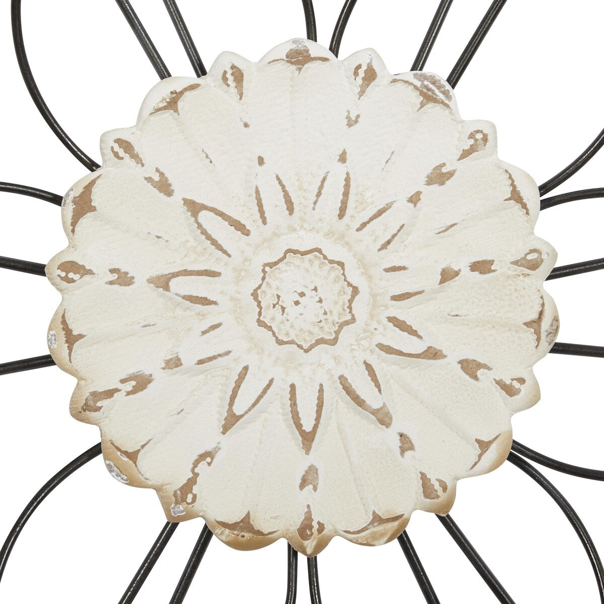 Decorazione da parete floreale in metallo per la casa - Set di 2 neri - Roche River Decor