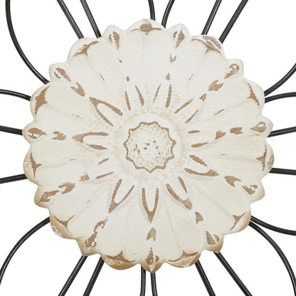 Decorazione da parete floreale in metallo per la casa - Set di 2 neri - Roche River Decor