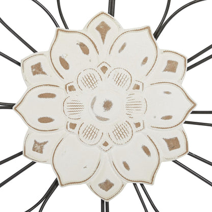 Decorazione da parete floreale in metallo per la casa - Set di 2 neri - Roche River Decor