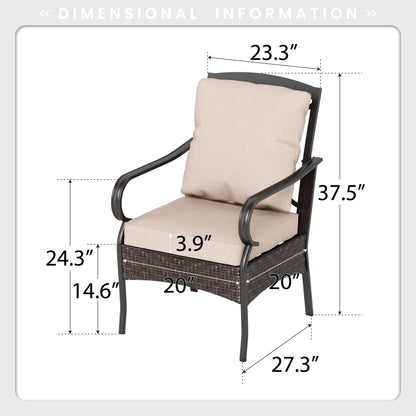 Set da pranzo da esterno in metallo per 8 persone con tavolo quadrato e sedie fisse e girevoli imbottite resistenti, set di mobili da giardino (beige)