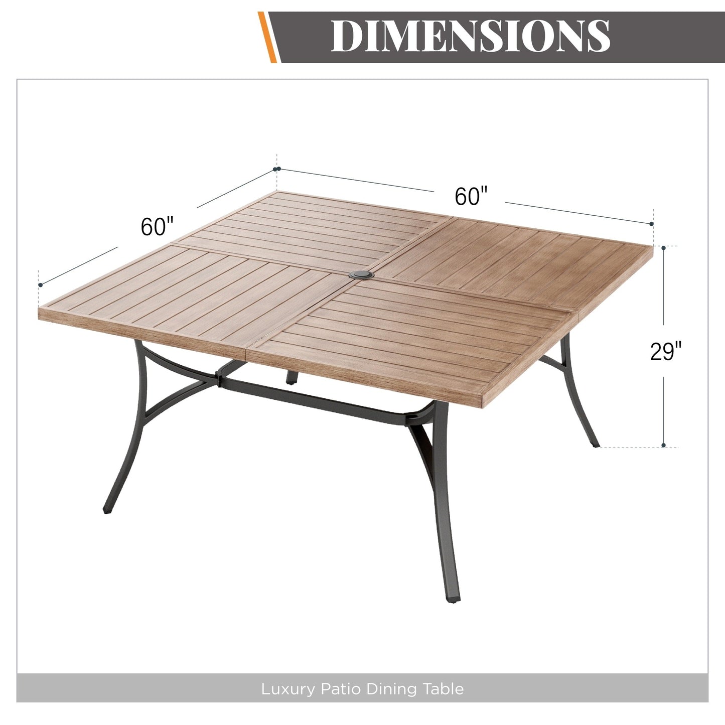 Set da pranzo da esterno in metallo per 8 persone con tavolo quadrato e sedie fisse e girevoli imbottite resistenti, set di mobili da giardino (beige)