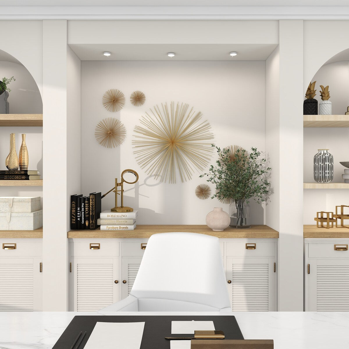 Decorazione da parete 3D grande a forma di stella in metallo - Oro - Roche River Decor