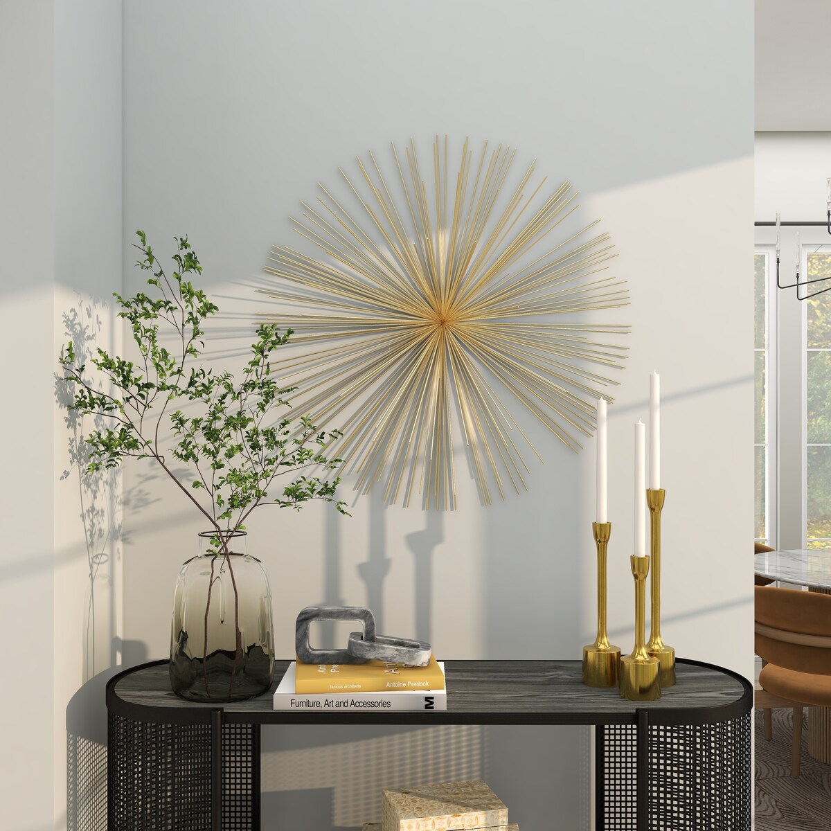 Decorazione da parete 3D grande a forma di stella in metallo - Oro - Roche River Decor