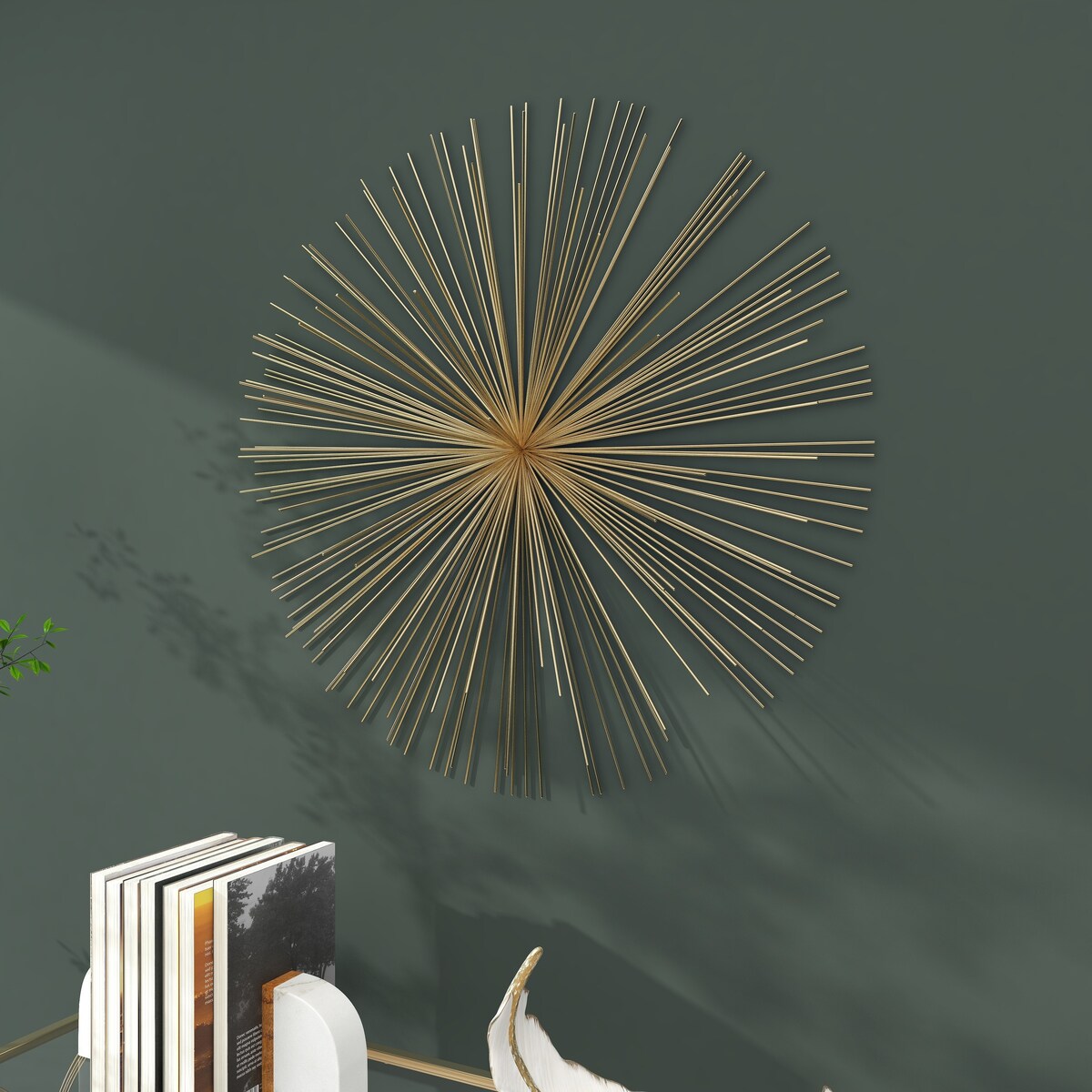 Decorazione da parete 3D grande a forma di stella in metallo - Oro - Roche River Decor