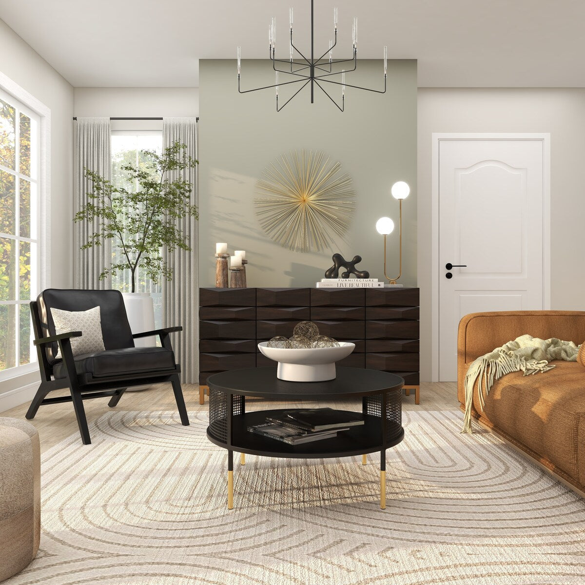 Decorazione da parete 3D grande a forma di stella in metallo - Oro - Roche River Decor