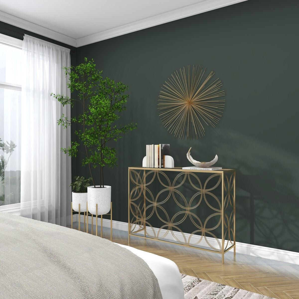 Decorazione da parete 3D grande a forma di stella in metallo - Oro - Roche River Decor