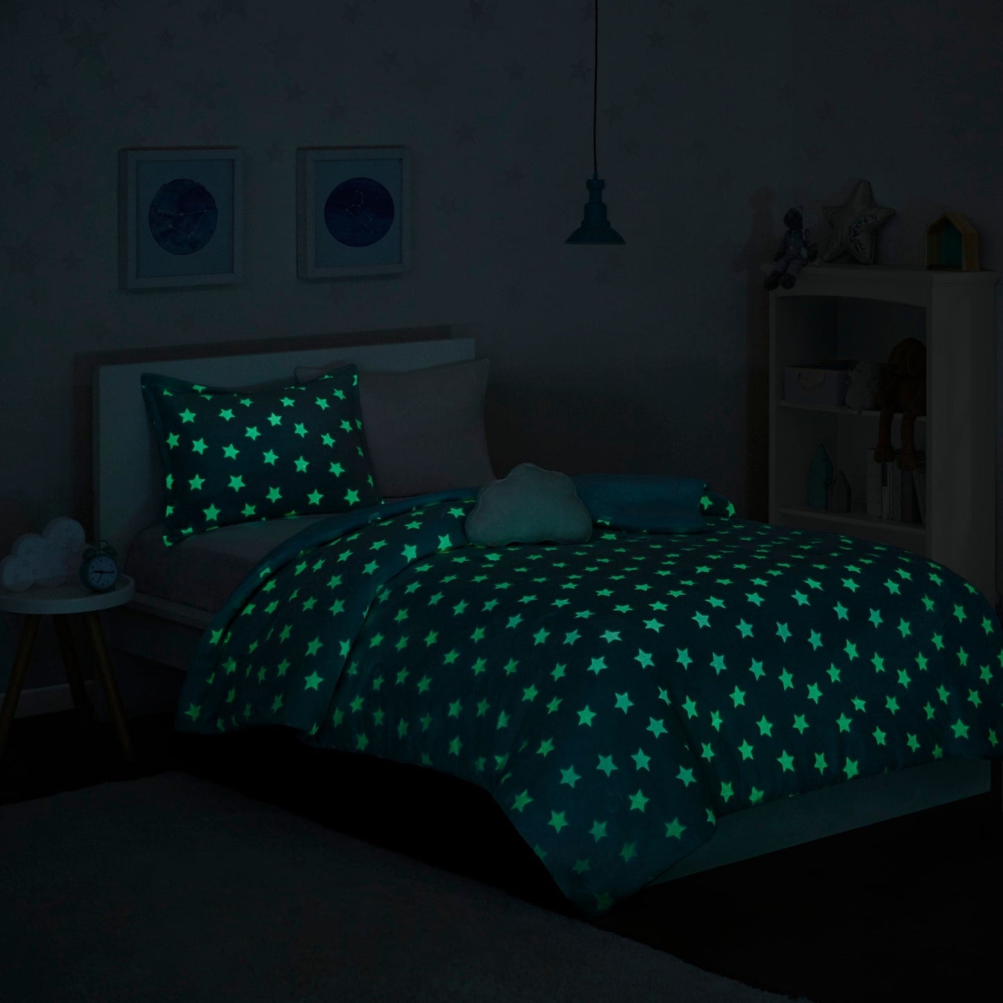 Set di piumoni in peluche Avery Aqua Glow In The Dark di Intelligent Design Kids