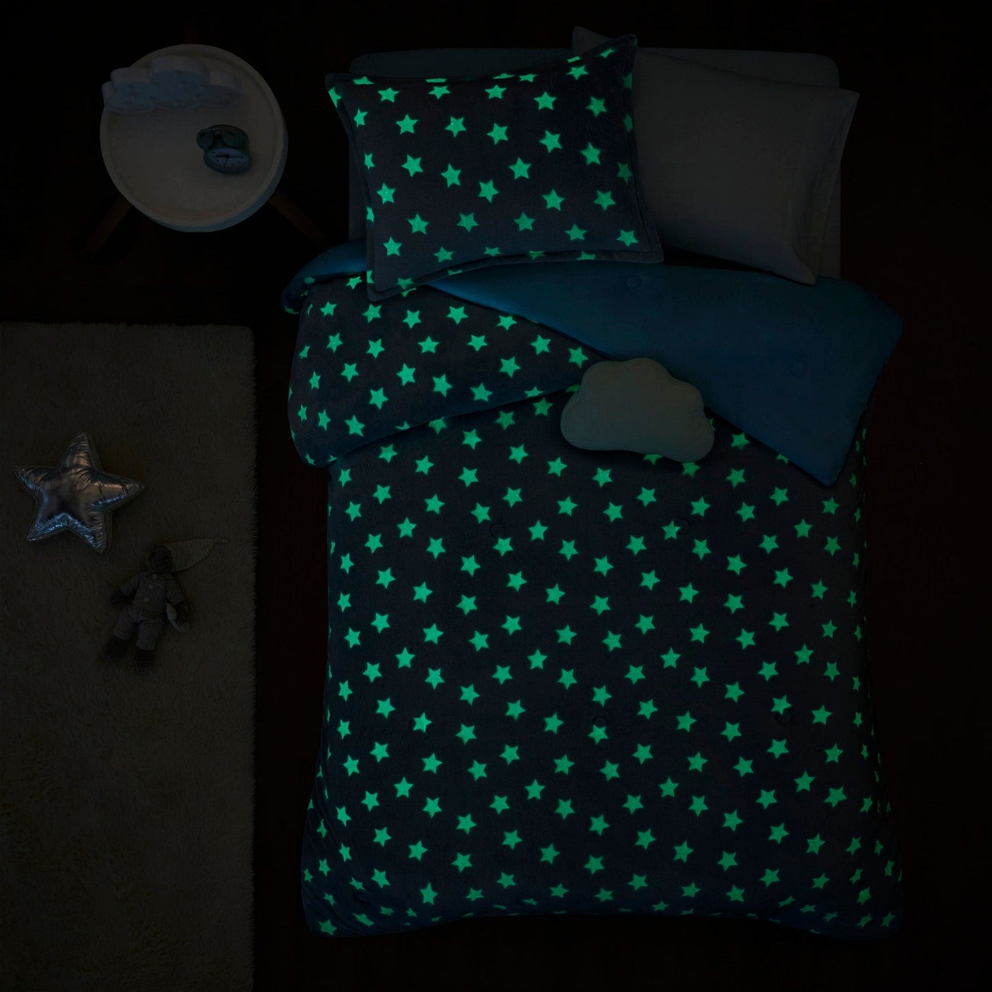 Set di piumoni in peluche Avery Aqua Glow In The Dark di Intelligent Design Kids