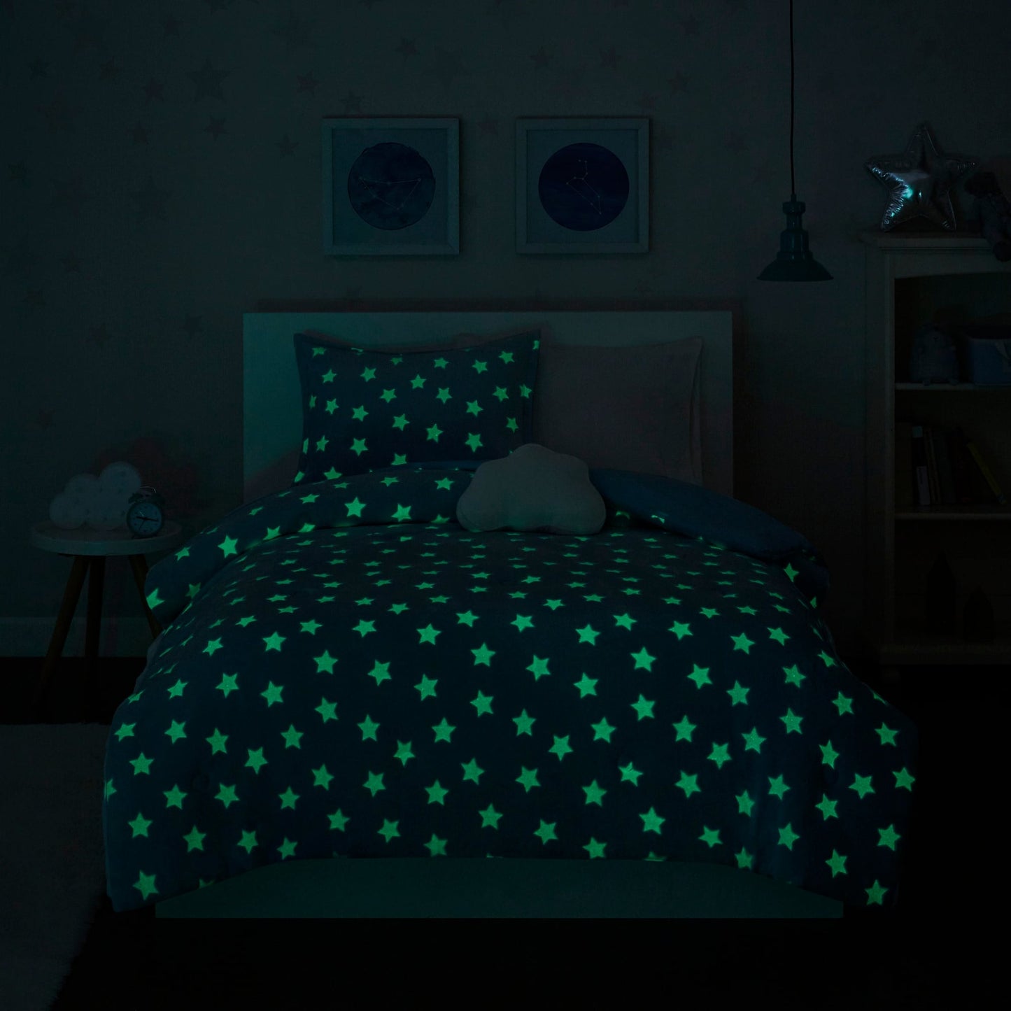 Set di piumoni in peluche Avery Aqua Glow In The Dark di Intelligent Design Kids