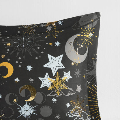 Set copripiumino metallizzato Ariella Starry Sky con cuscino per bambini di Intelligent Design Kids