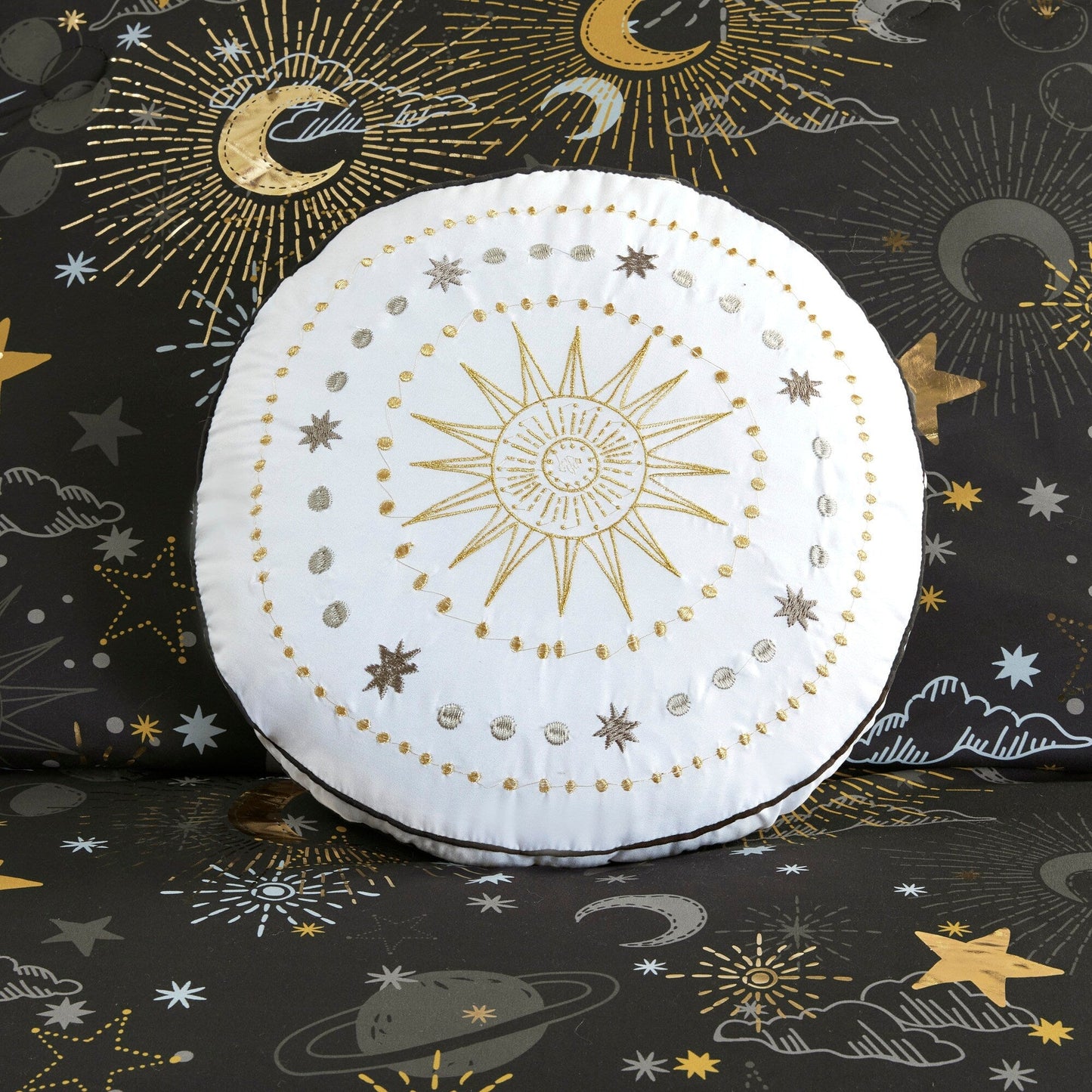 Set copripiumino metallizzato Ariella Starry Sky con cuscino per bambini di Intelligent Design Kids