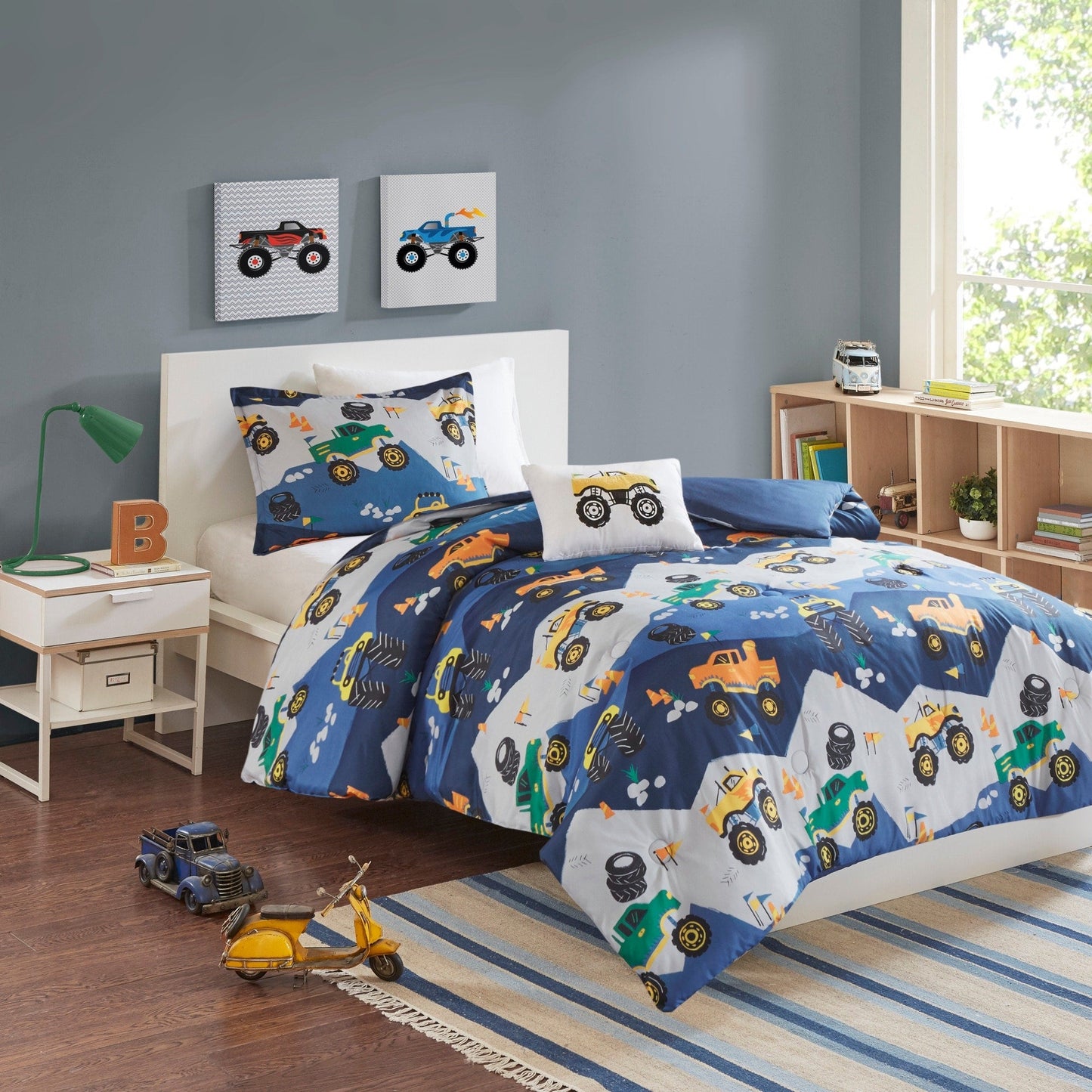 Set di piumoni blu Gavin Monster Truck di Intelligent Design Kids
