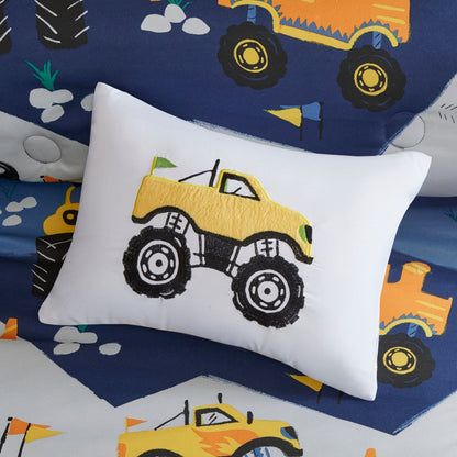 Set di piumoni blu Gavin Monster Truck di Intelligent Design Kids