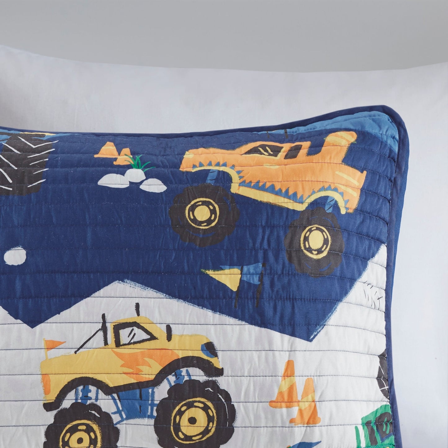 Set trapunta reversibile con cuscino per bambini Gavin Monster Truck di Intelligent Design Kids