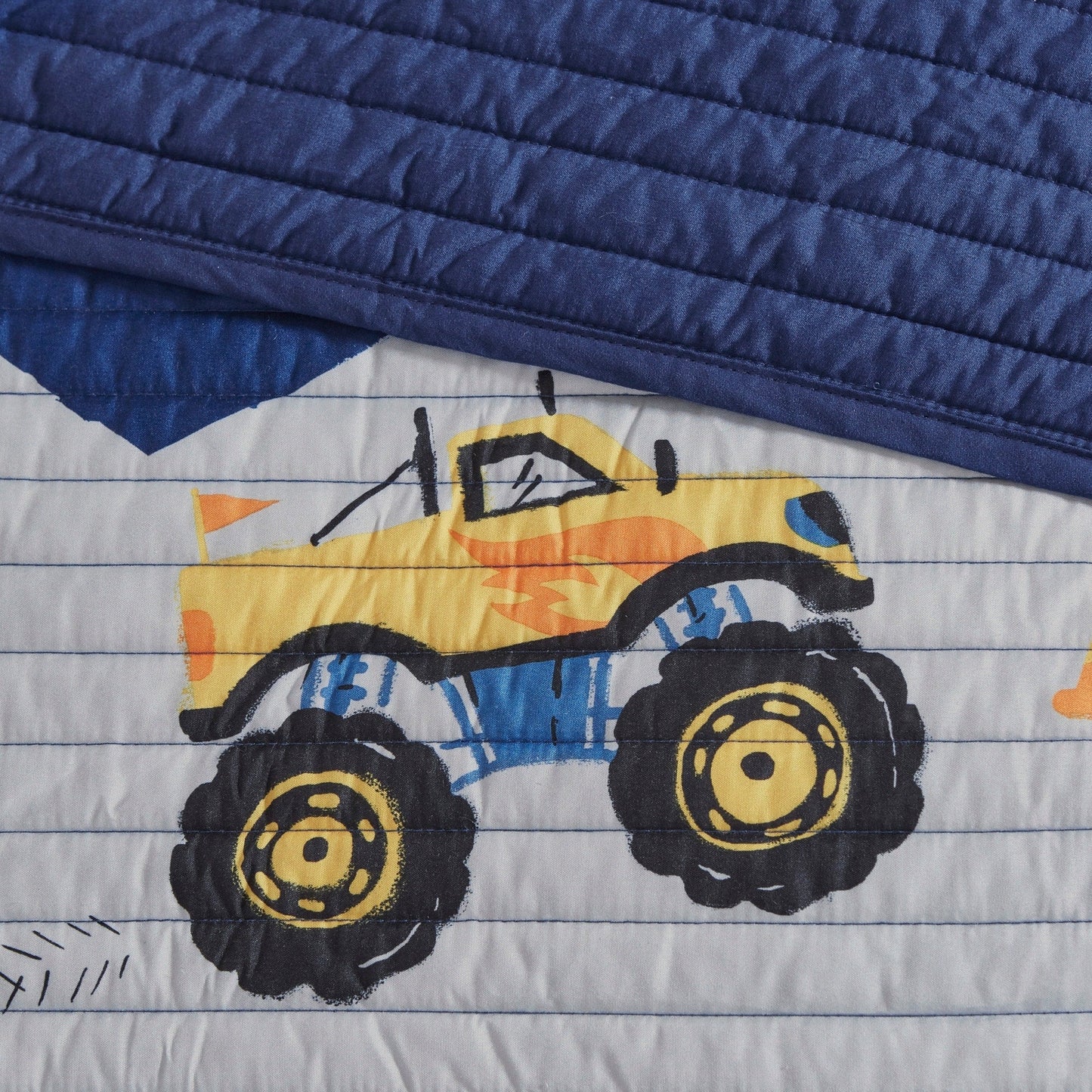 Set trapunta reversibile con cuscino per bambini Gavin Monster Truck di Intelligent Design Kids