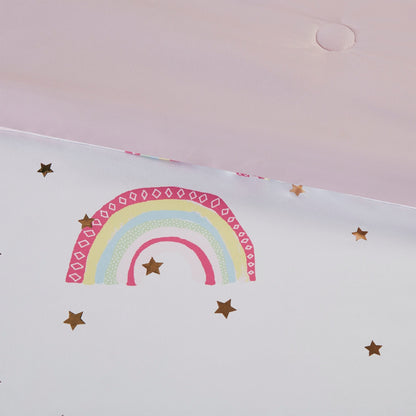 Set copripiumino con lenzuola Mia Rainbow e stelle metalliche per bambini di Intelligent Design Kids