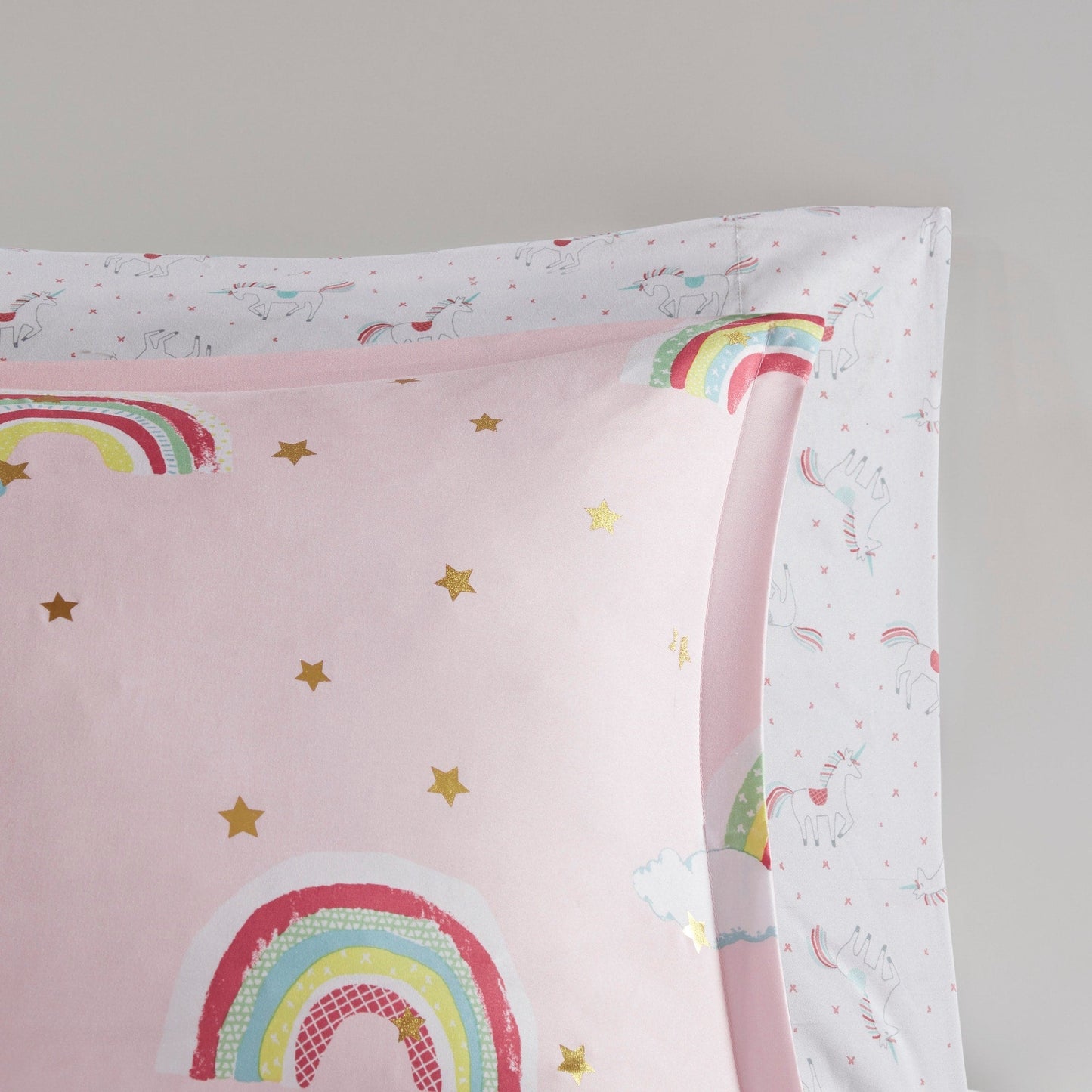 Set copripiumino con lenzuola Mia Rainbow e stelle metalliche per bambini di Intelligent Design Kids