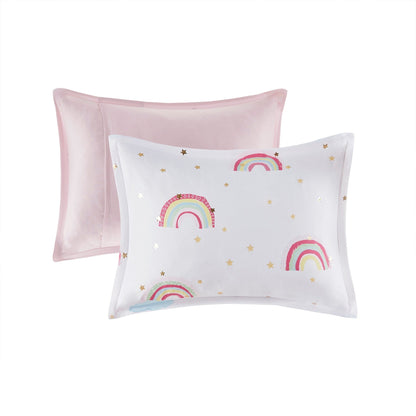 Set copripiumino con lenzuola Mia Rainbow e stelle metalliche per bambini di Intelligent Design Kids