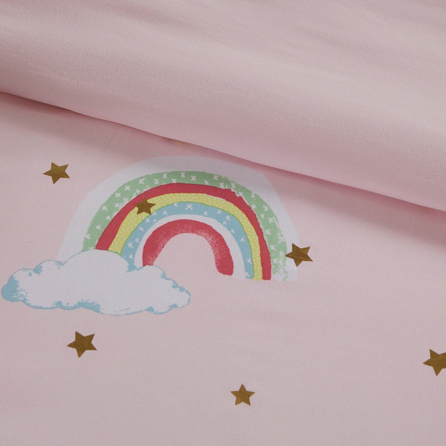 Set copripiumino con lenzuola Mia Rainbow e stelle metalliche per bambini di Intelligent Design Kids