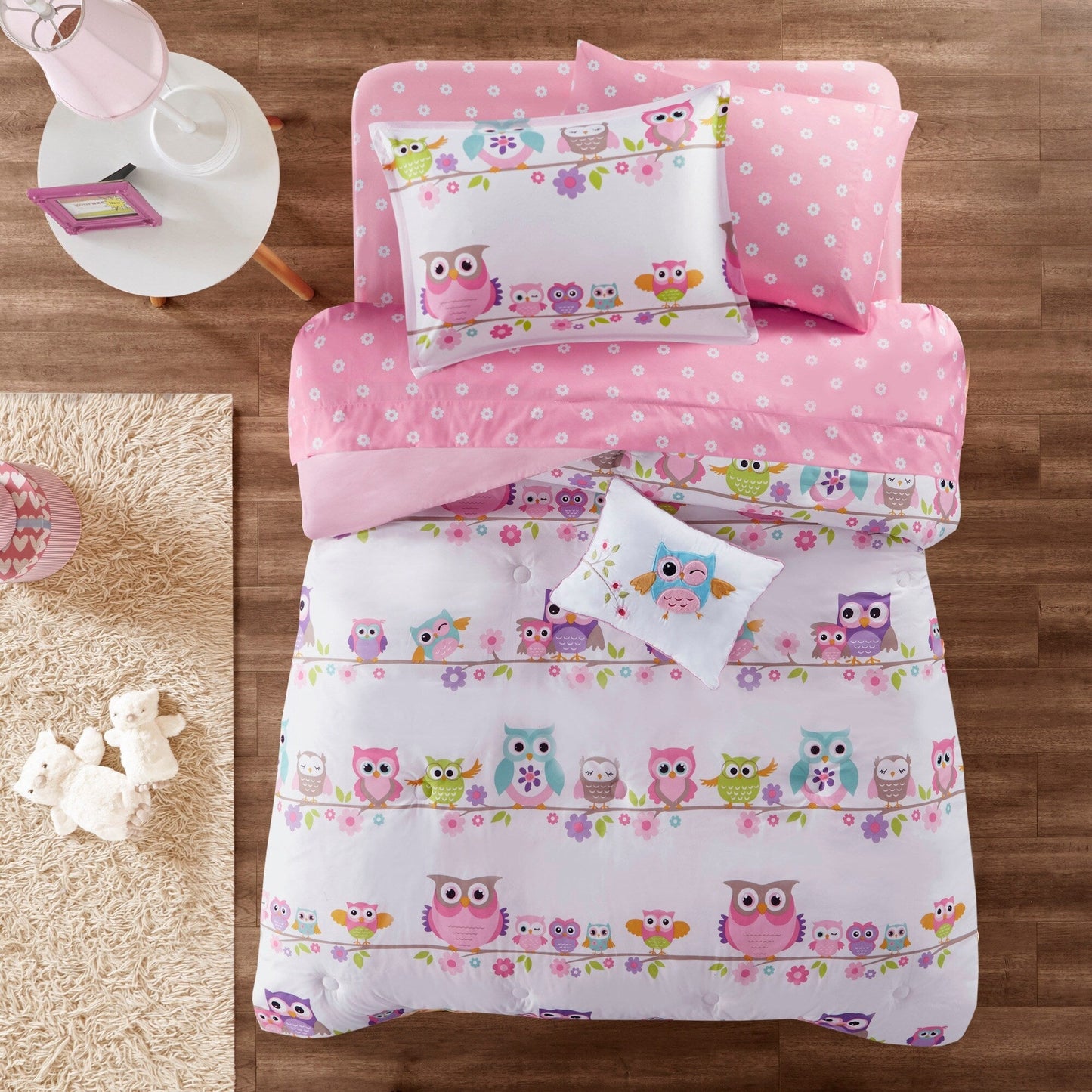 Set copripiumino con lenzuola a forma di gufo notturno Nellie di Intelligent Design Kids