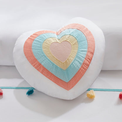 Set di trapunta con nappe Tanya per bambini di Intelligent Design con cuscino a forma di cuore