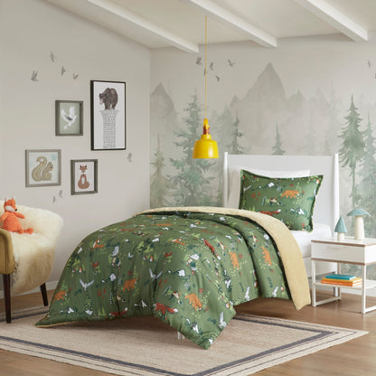 Set di piumoni reversibili in peluche Theo Forest Animals di Intelligent Design Kids