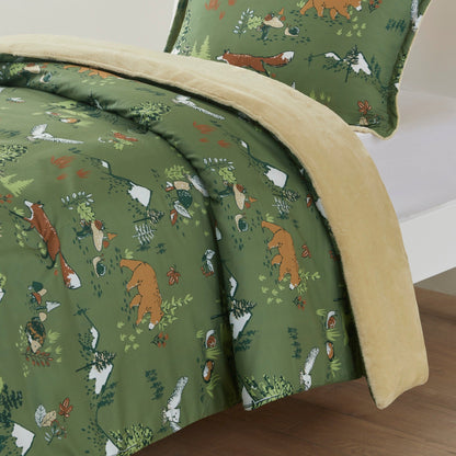 Set di piumoni reversibili in peluche Theo Forest Animals di Intelligent Design Kids