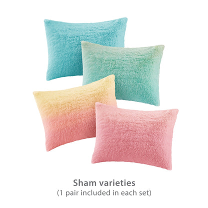 Set copripiumino in pelliccia sintetica Talia Ombre Shaggy di Intelligent Design