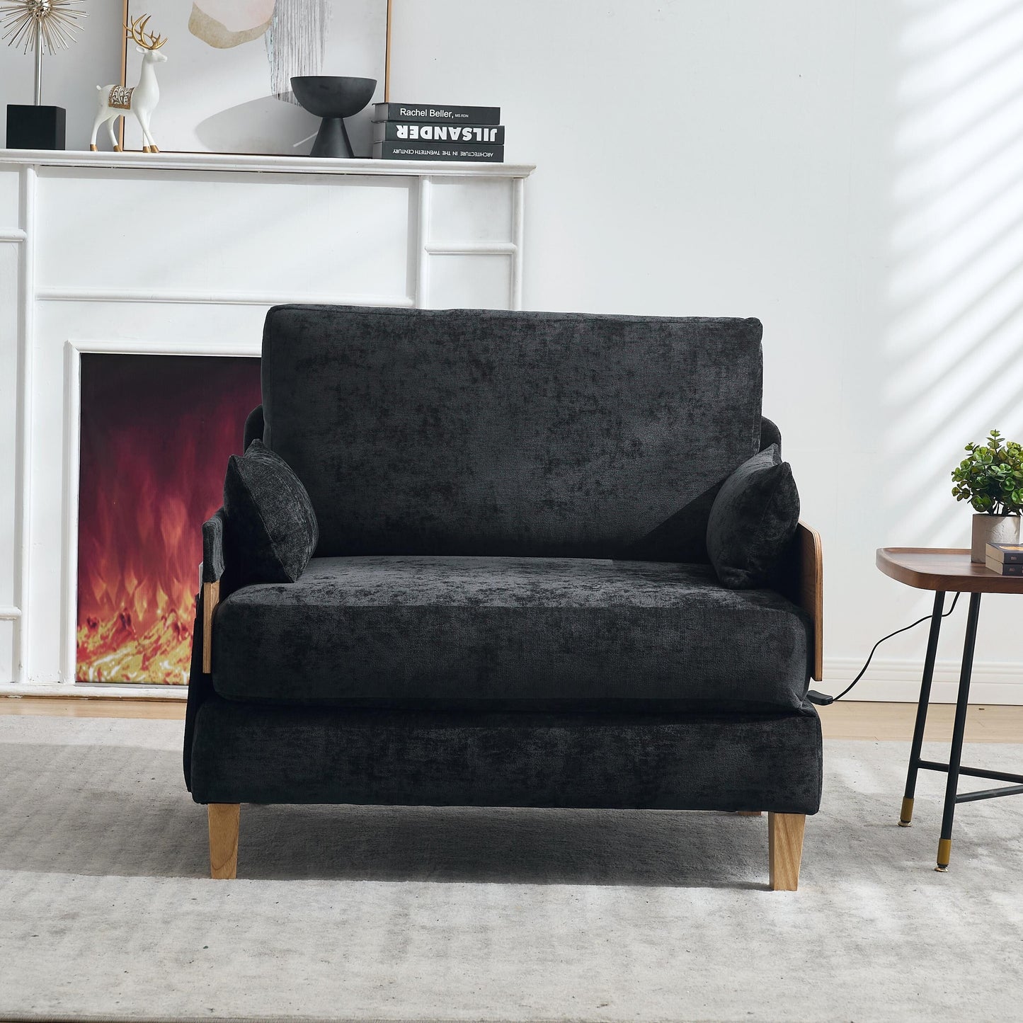 Divano letto reclinabile pieghevole 3 in 1 in stile moderno di metà secolo, trasformabile in divano letto