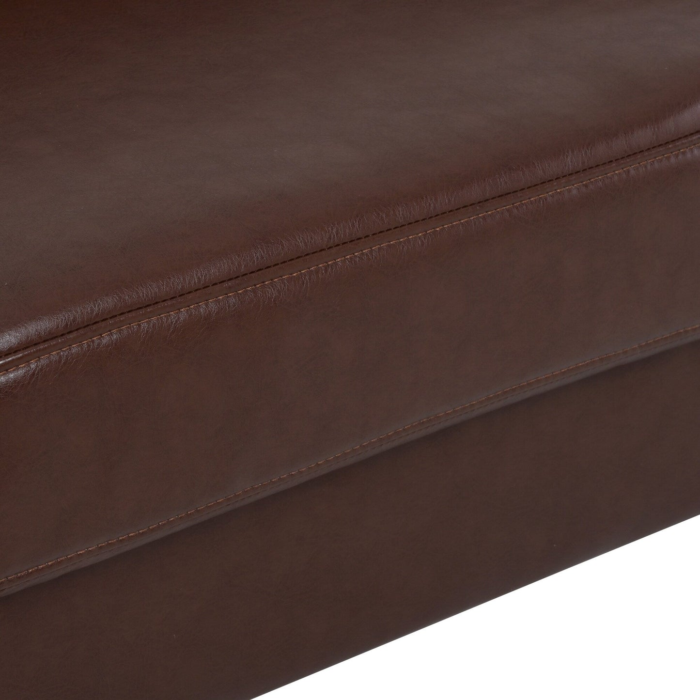 Divano a 3 posti Mid Century Modern 76.7 in PU con struttura in ferro e legno per soggiorno