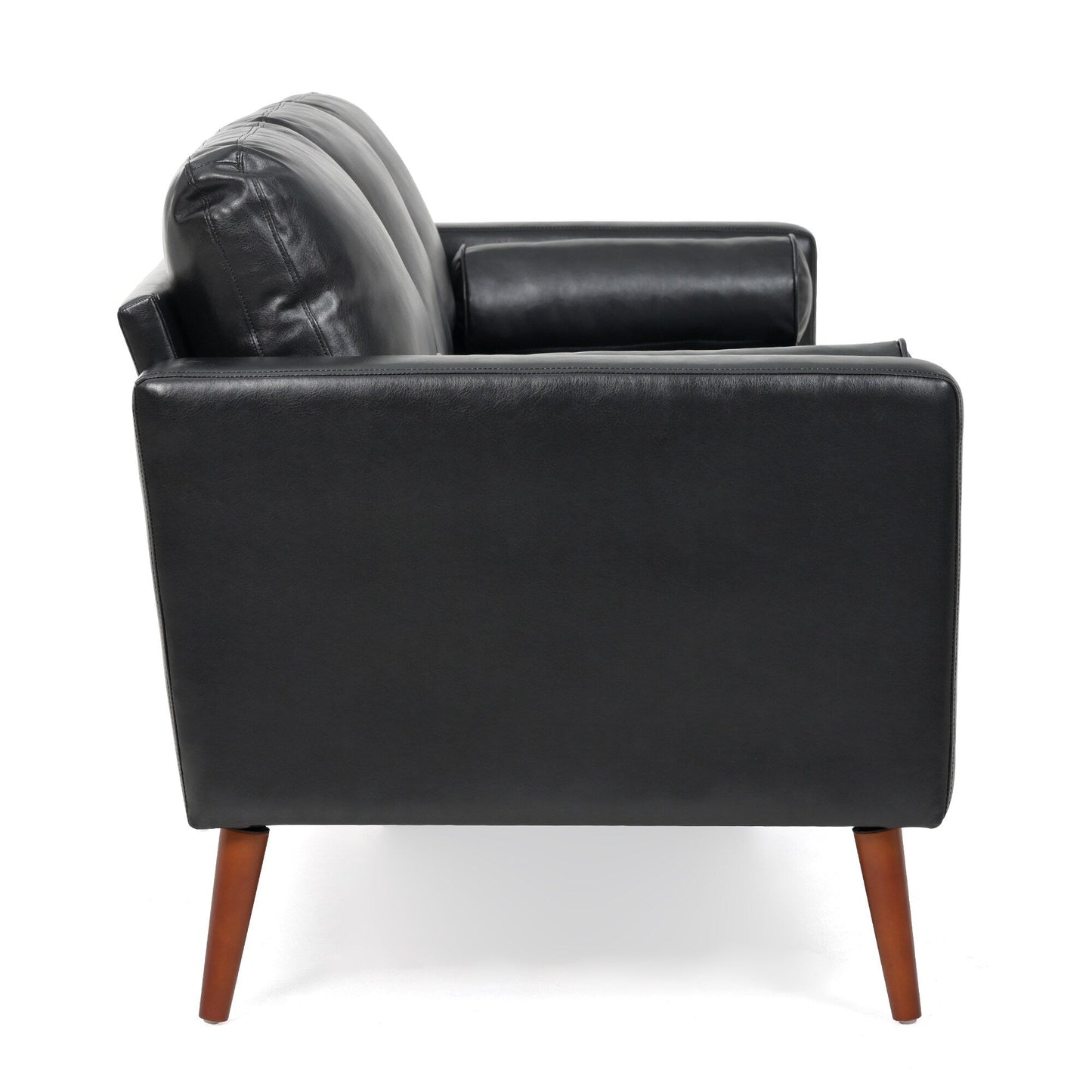 Divano a 3 posti Mid Century Modern 76.7 in PU con struttura in ferro e legno per soggiorno