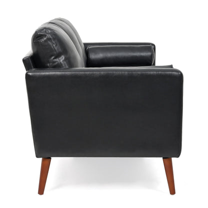 Divano a 3 posti Mid Century Modern 76.7 in PU con struttura in ferro e legno per soggiorno