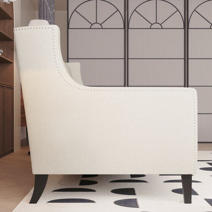 Divano a 3 posti in poliestere Mid-Century Modern da 78,75 pollici con schienale trapuntato a bottoni e comodo cuscino per soggiorno