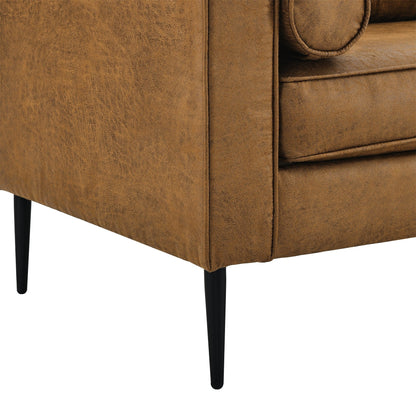 Divano a due posti imbottito Mid Century Modern 79 con cuscino e cuscini per soggiorno