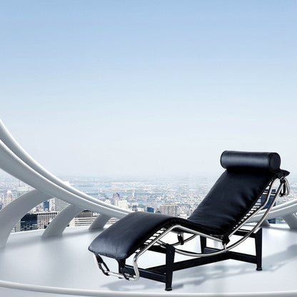 Poltrona reclinabile regolabile in pelle stile LC-4, modello Mid-Century Modern, replica per soggiorno o ufficio