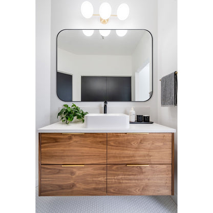 Specchi da parete rotondi in metallo TEHOME, stile moderno di metà secolo