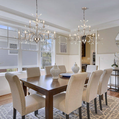 Lampadario di cristallo in stile candela con ramo di albero in stile retrò da fattoria