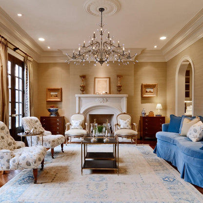 Lampadario di cristallo in stile candela con ramo di albero in stile retrò da fattoria